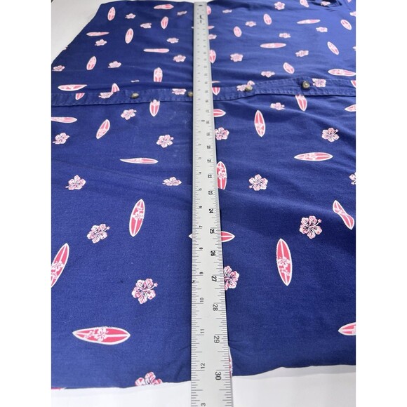 HB Harbor Bay-Mens Hawaiian Shirt-2XL Big/Wide Blue W/ Surfboard All Over Print - Picture 9 of 15